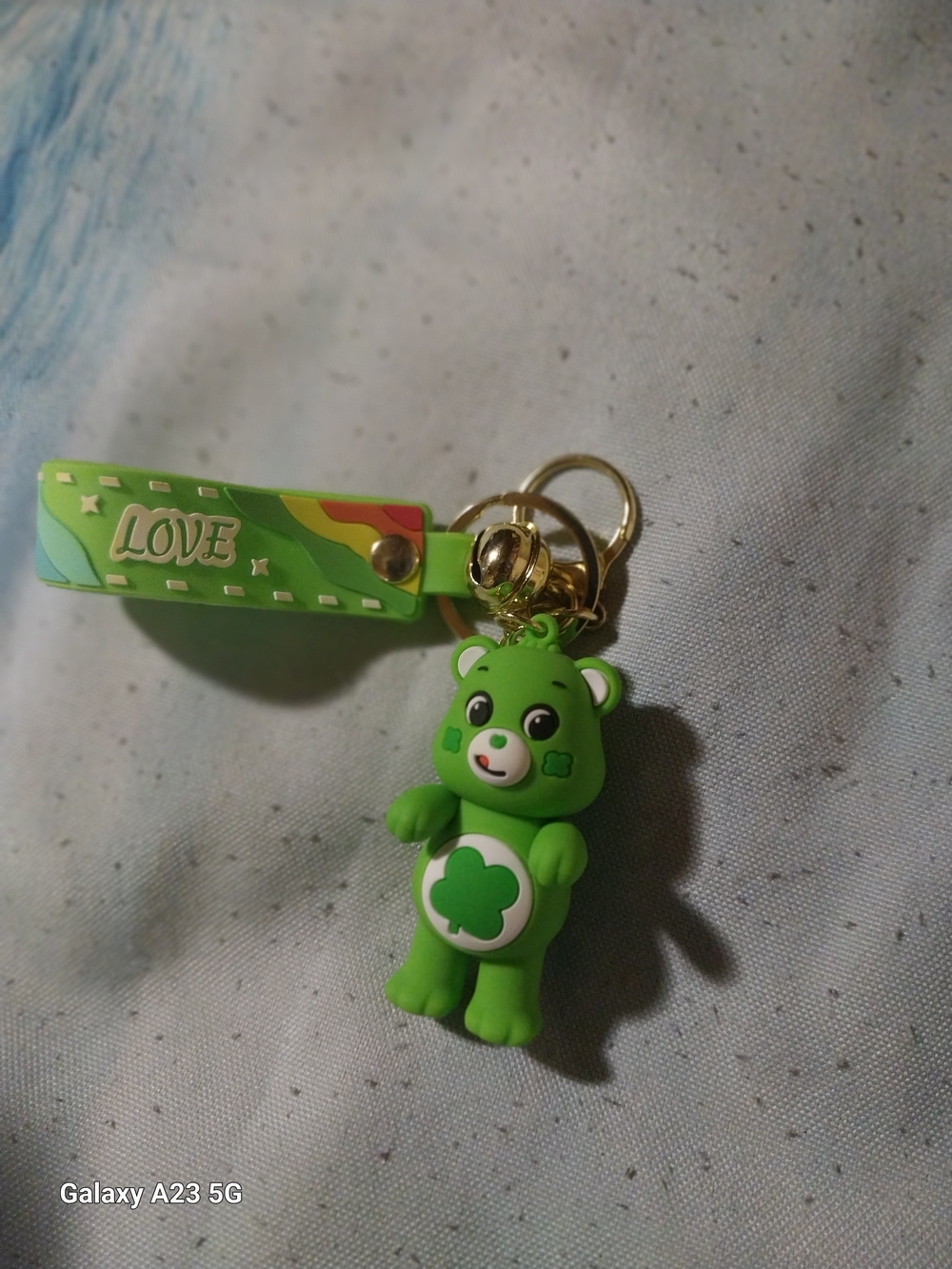 Unbranded Silicone Green Clover Bear Love Wristlet/Bag Charm/Keychain